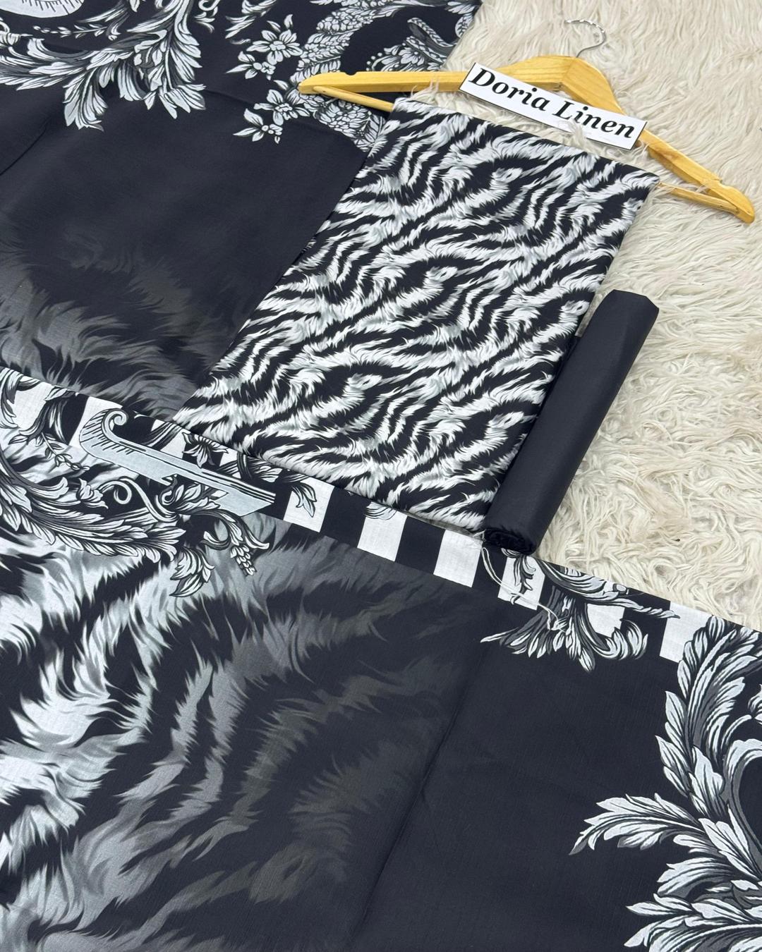 DORIA LINEN Digital Print 3pc Design D04