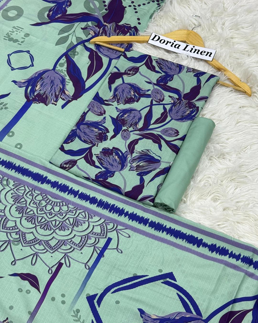 DORIA LINEN Digital Print 3pc Design D27