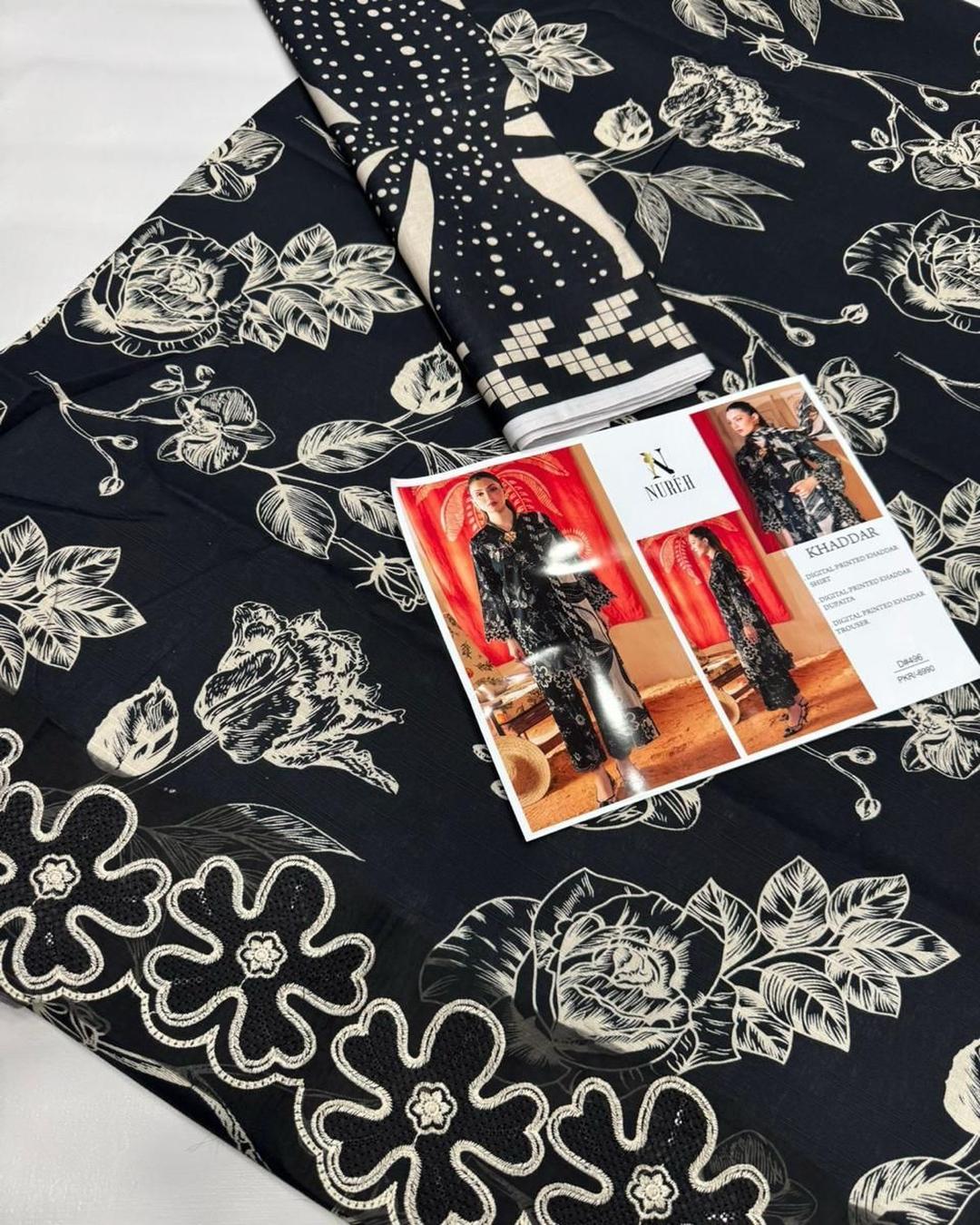 KHADDAR Digital Print 3pc With Patches Design D25