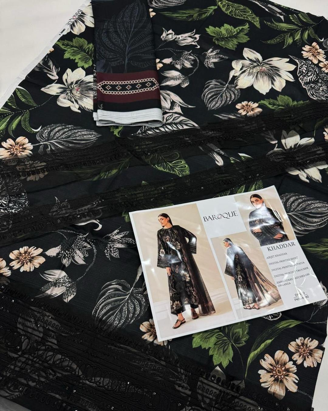 KHADDAR Digital Print 3pc With Patches Design D37