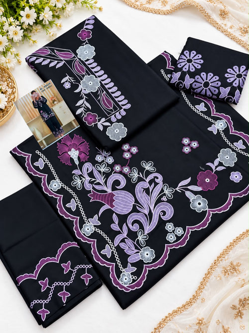 Al karim Dhanak 2pc Plum D-41