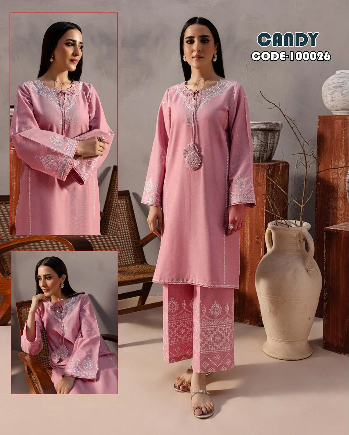 Candy Dhanak 2pc Pink D-26