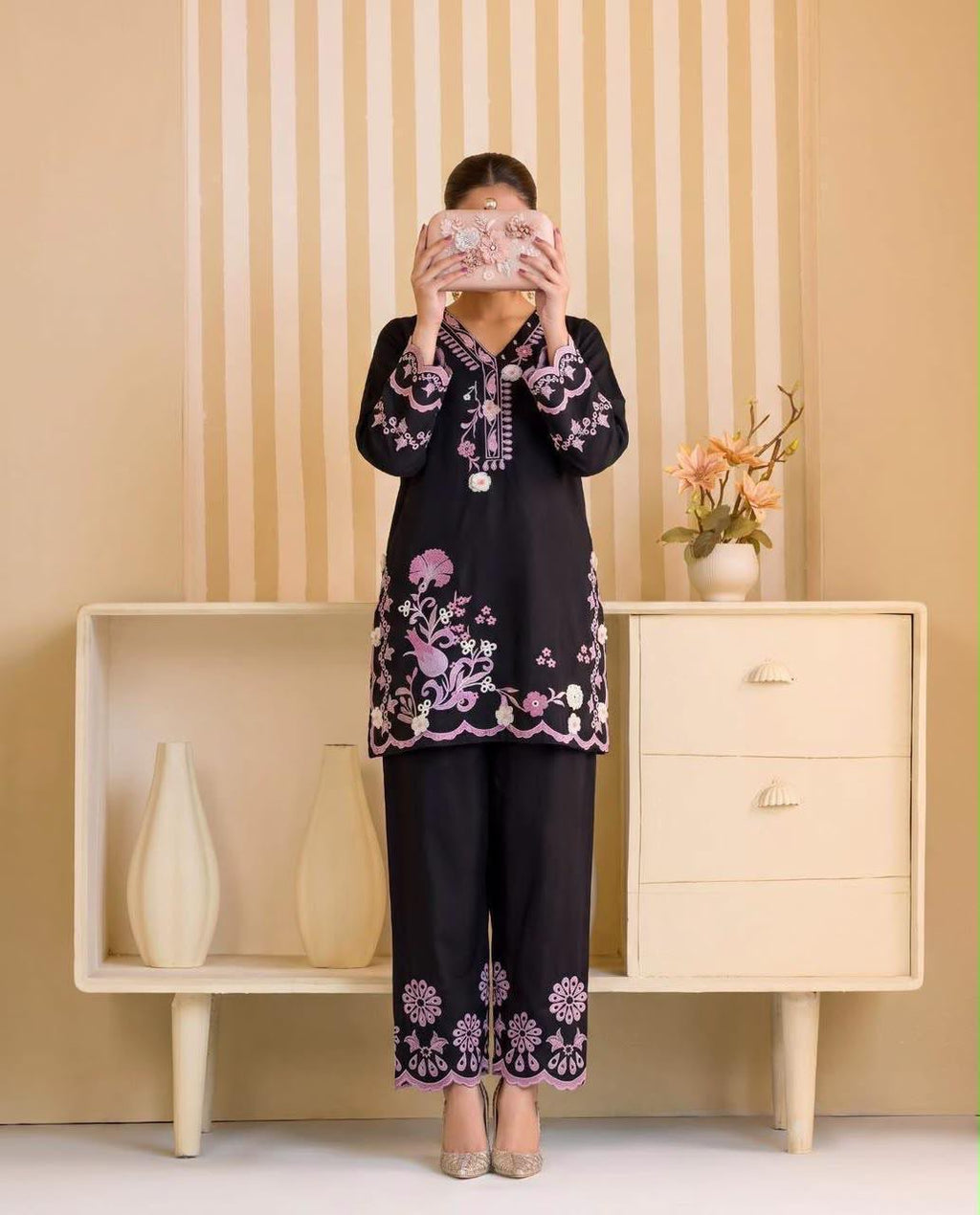Al karim Dhanak 2pc Plum D-41