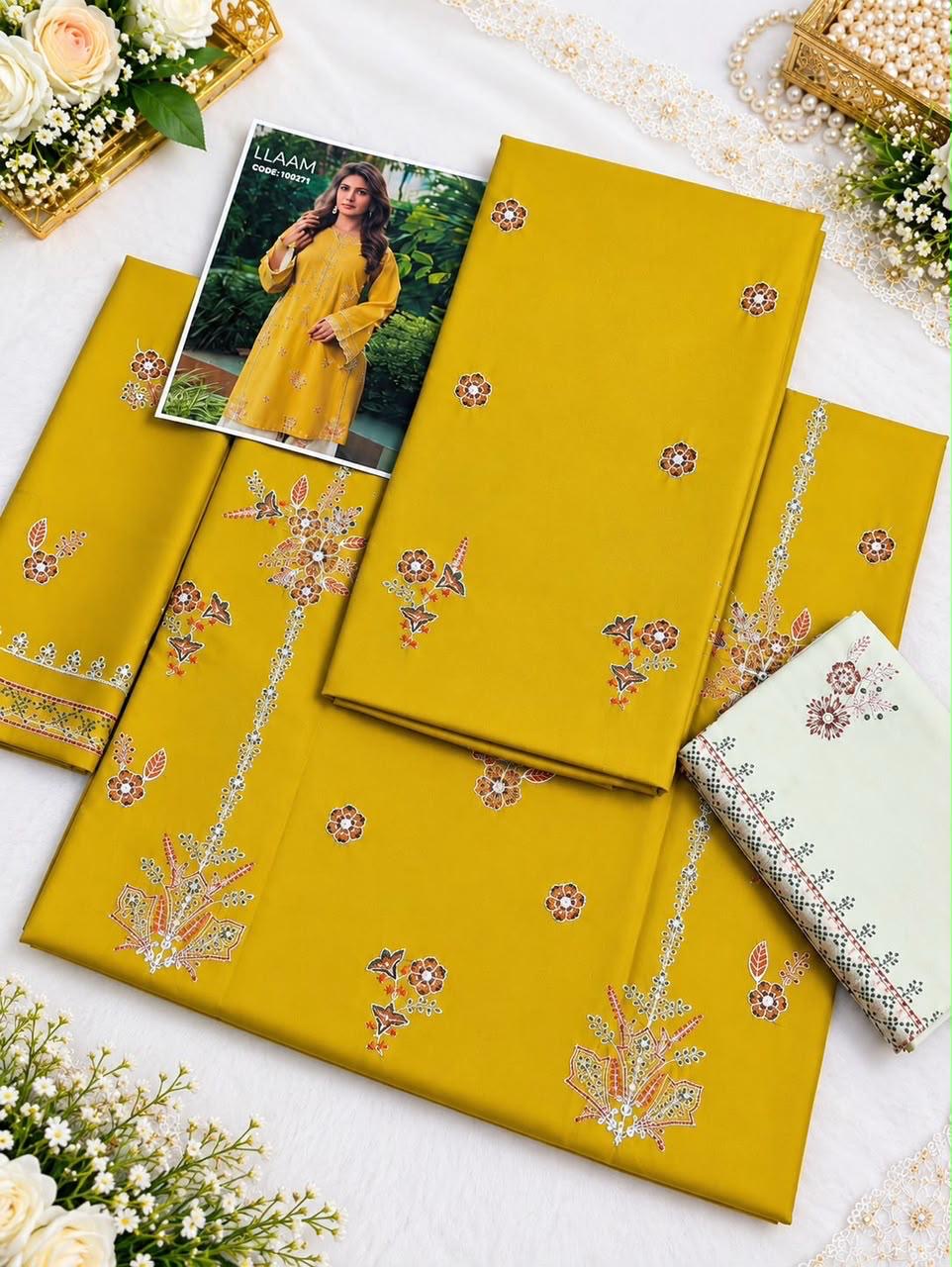 Laam Dhanak 2pc Mustard D-29