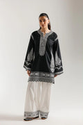 Ethnic Dhanak 2pc Black White D-33