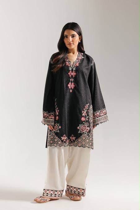 Ethnic Dhanak 2pc Black White D-1208049