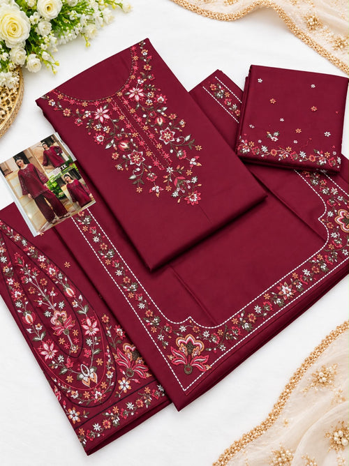 Batik Dhanak 2pc Mehroon D-38