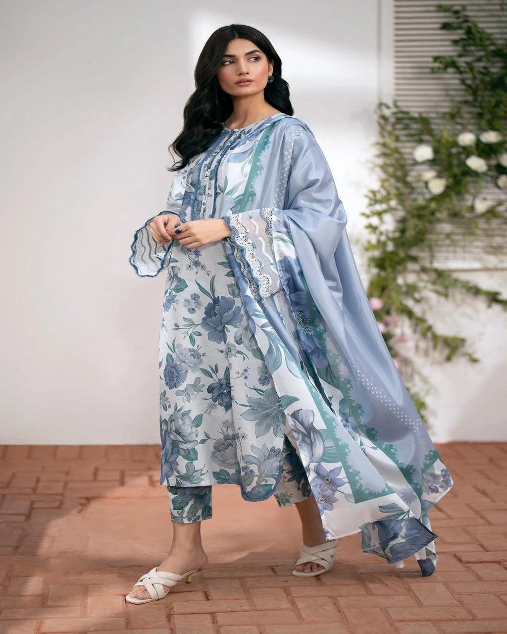 DHANAK Digital Print 3pc With Patches Design 01