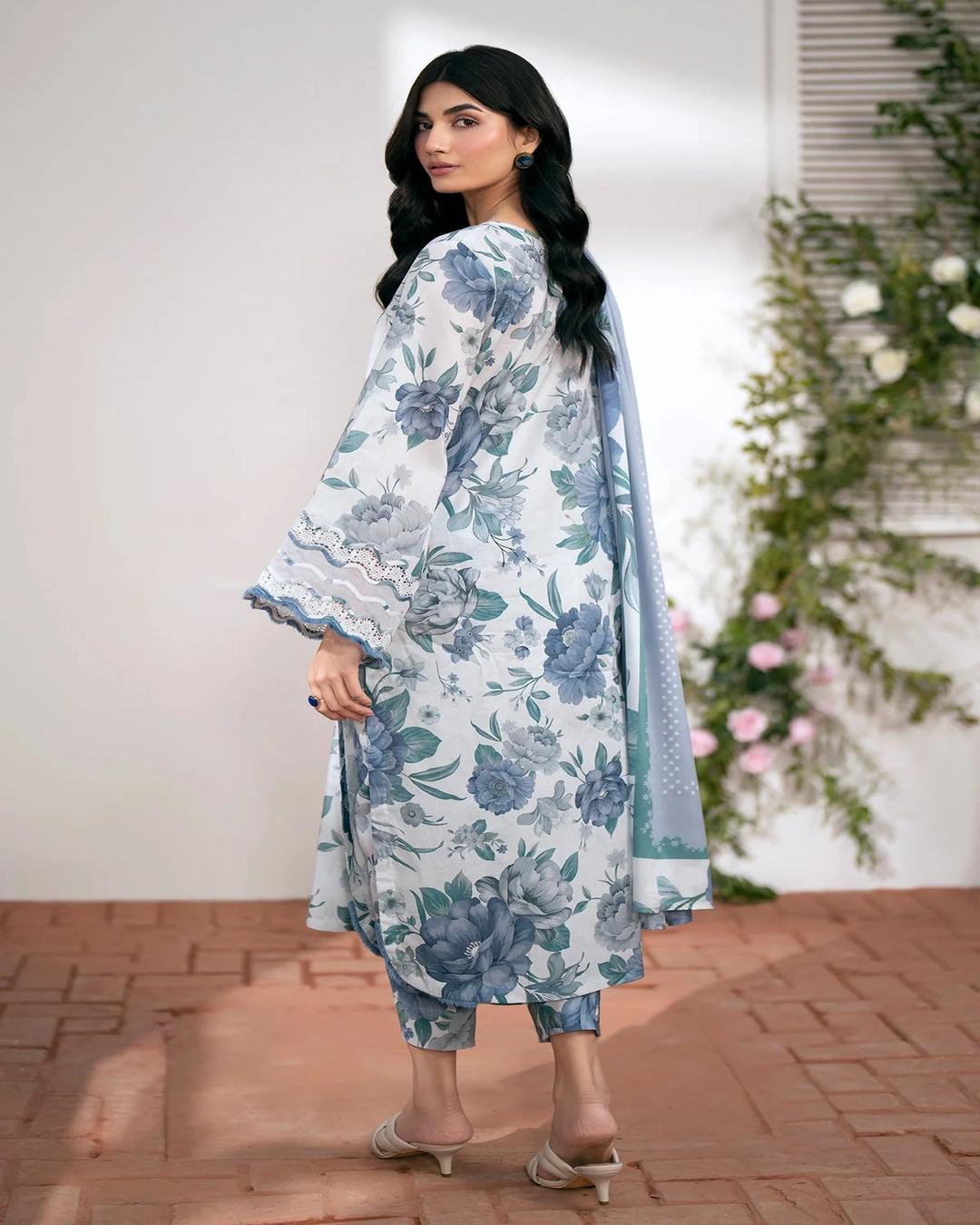 DHANAK Digital Print 3pc With Patches Design 01
