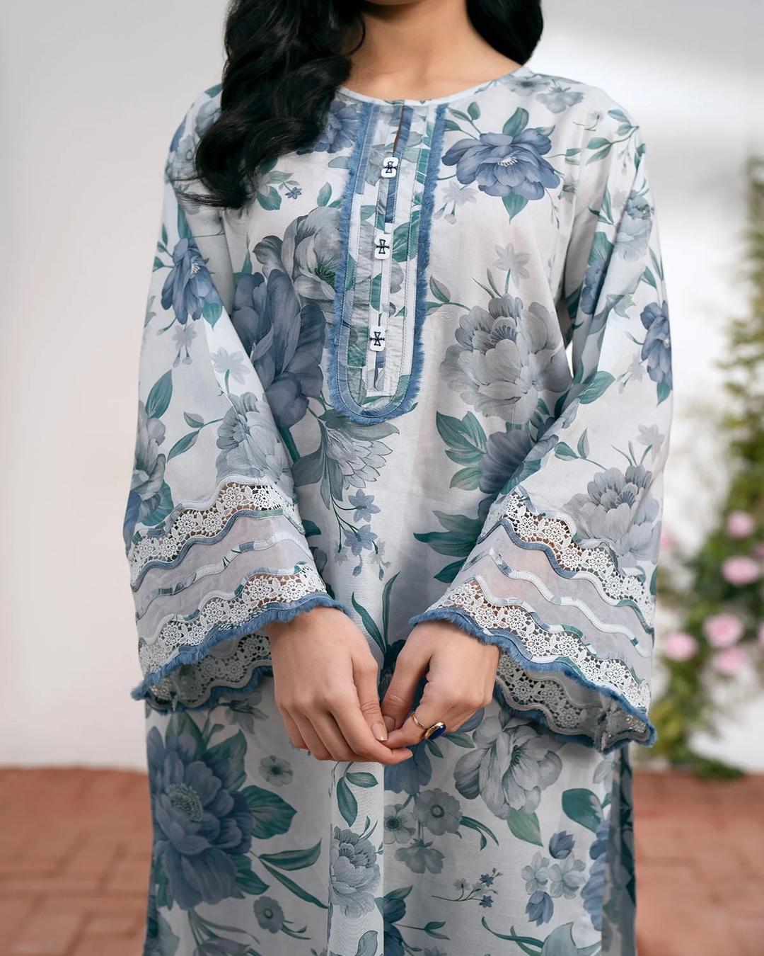 DHANAK Digital Print 3pc With Patches Design 01