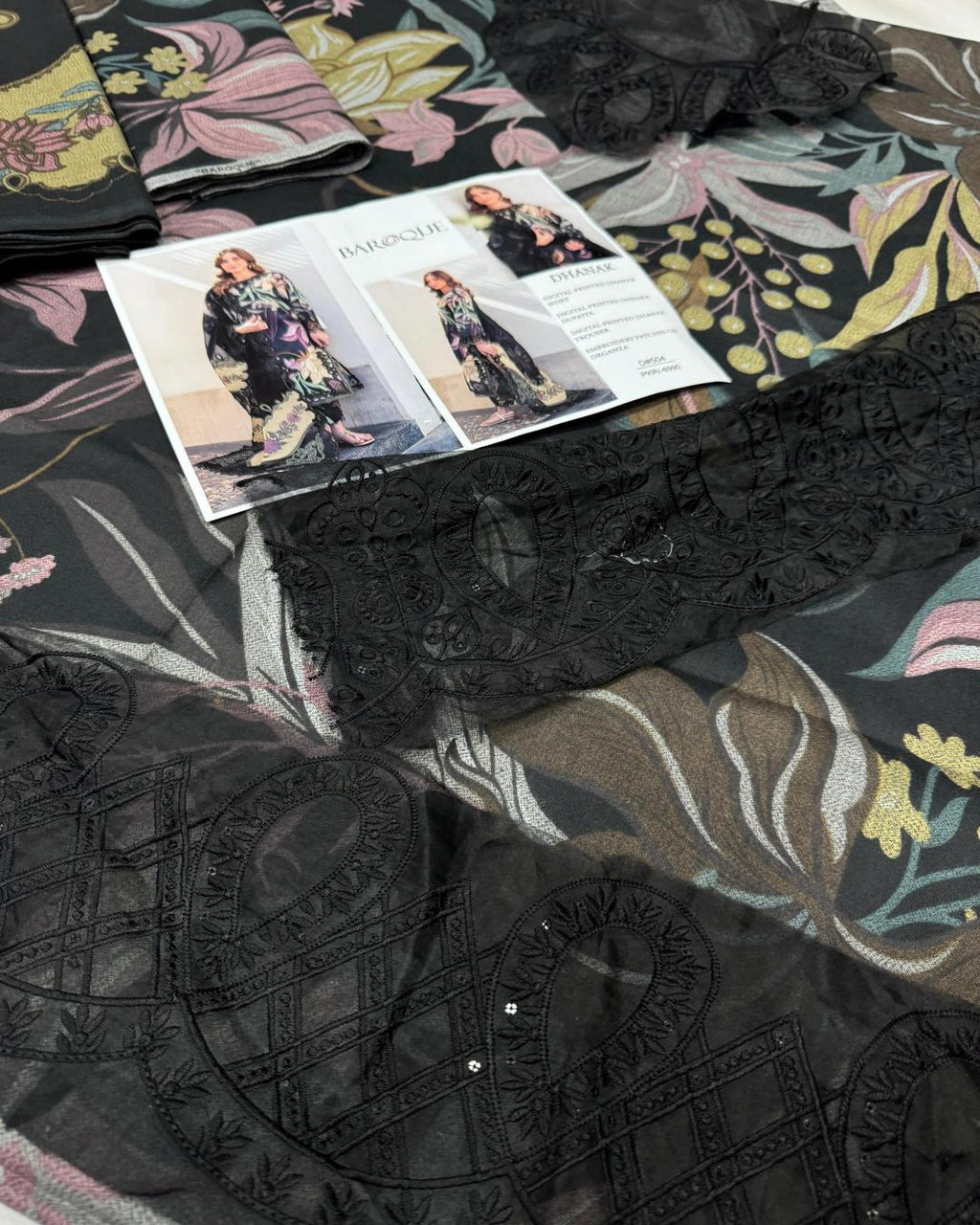 DHANAK Digital Print 3pc With Patches Design 03
