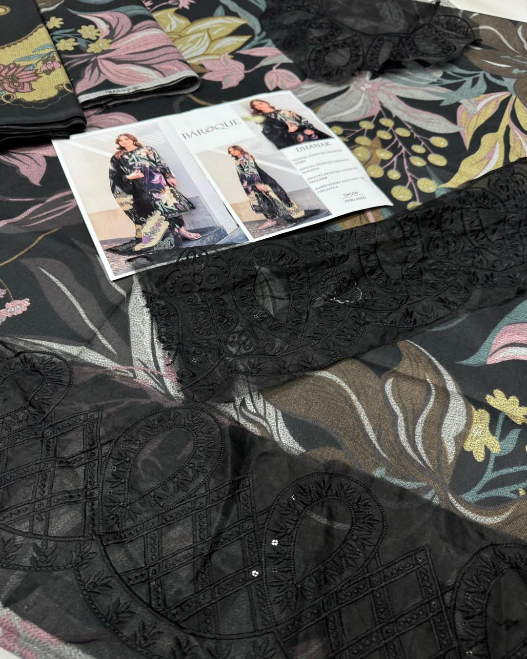 DHANAK Digital Print 3pc With Patches Design 03
