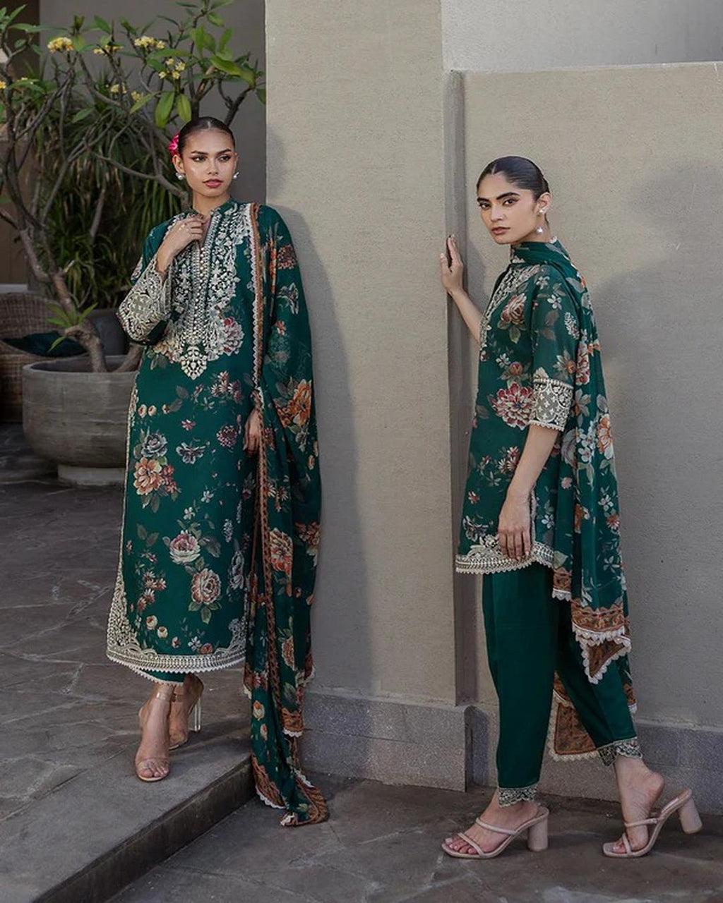DHANAK Digital Print 3pc With Patches Design 04
