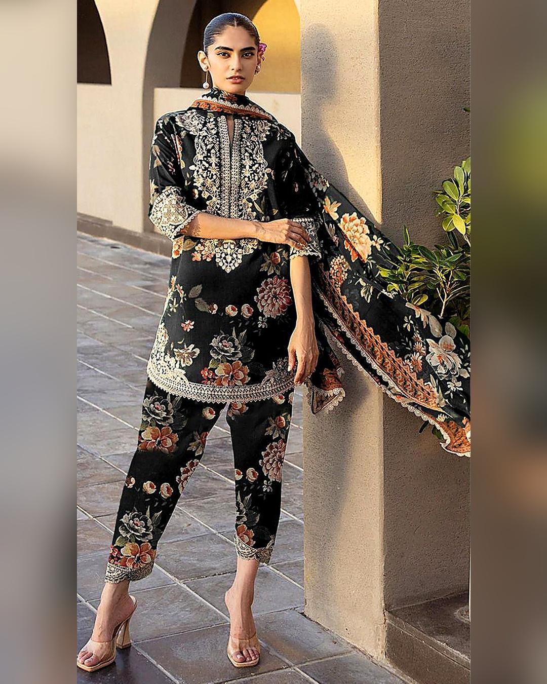 DHANAK Digital Print 3pc With Patches Design 05
