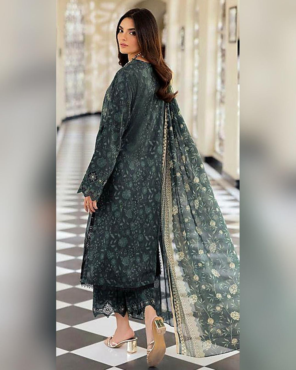 DHANAK Digital Print 3pc With Patches Design 06