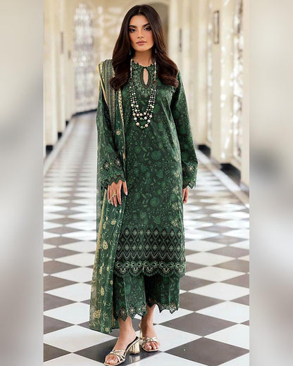 DHANAK Digital Print 3pc With Patches Design 07