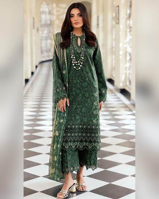 DHANAK Digital Print 3pc With Patches Design 07