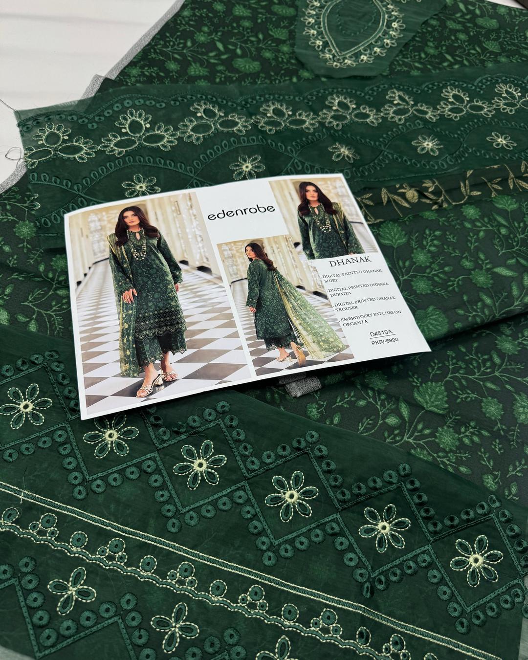 DHANAK Digital Print 3pc With Patches Design 07