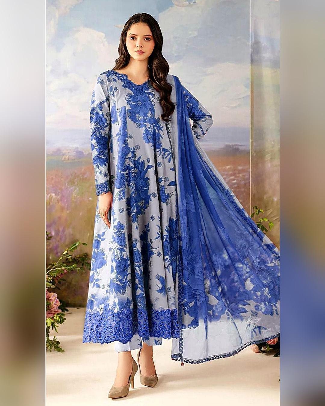 DHANAK Digital Print 3pc With Patches Design 08