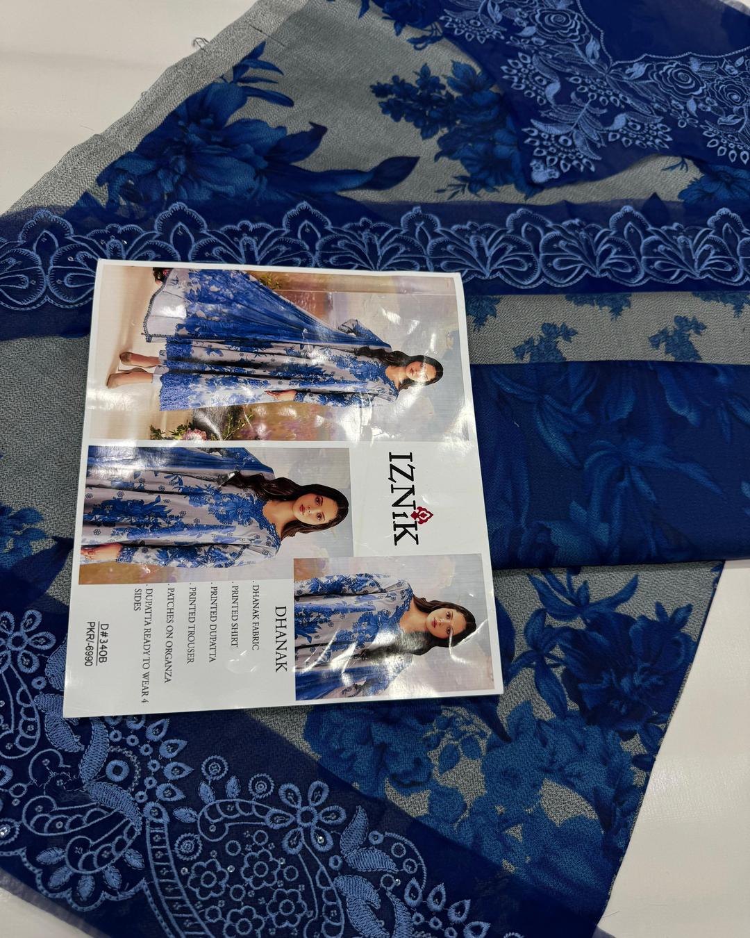 DHANAK Digital Print 3pc With Patches Design 08