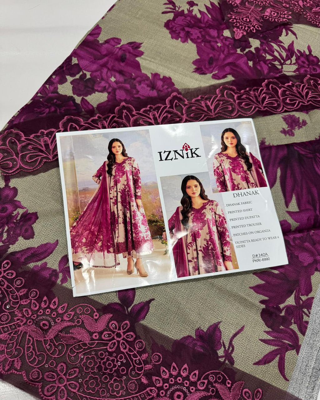 DHANAK Digital Print 3pc With Patches Design 09