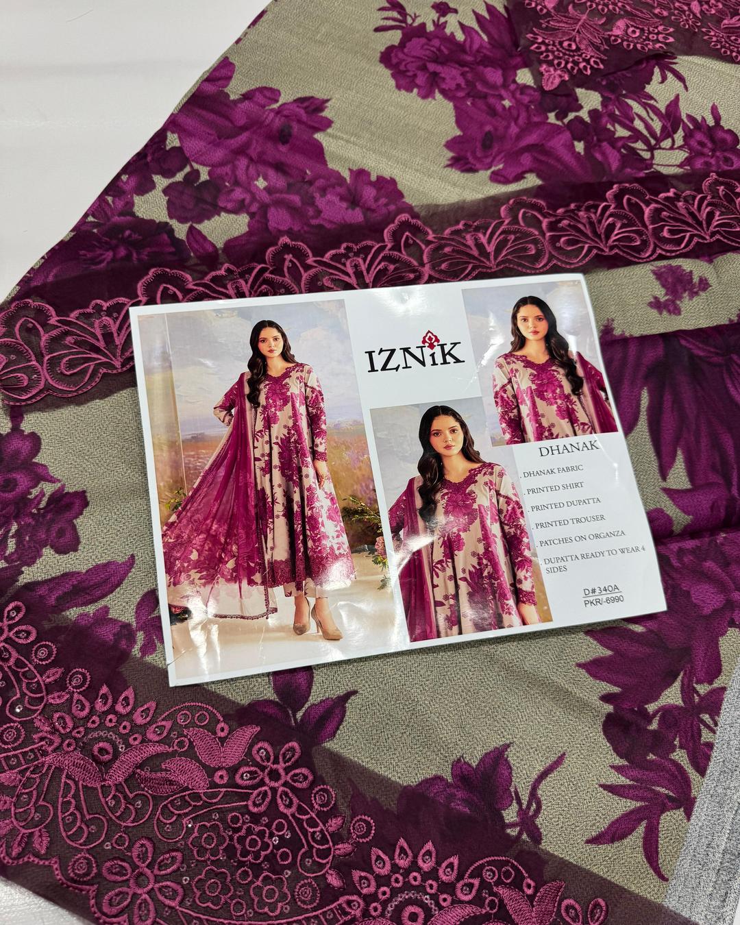 DHANAK Digital Print 3pc With Patches Design 09