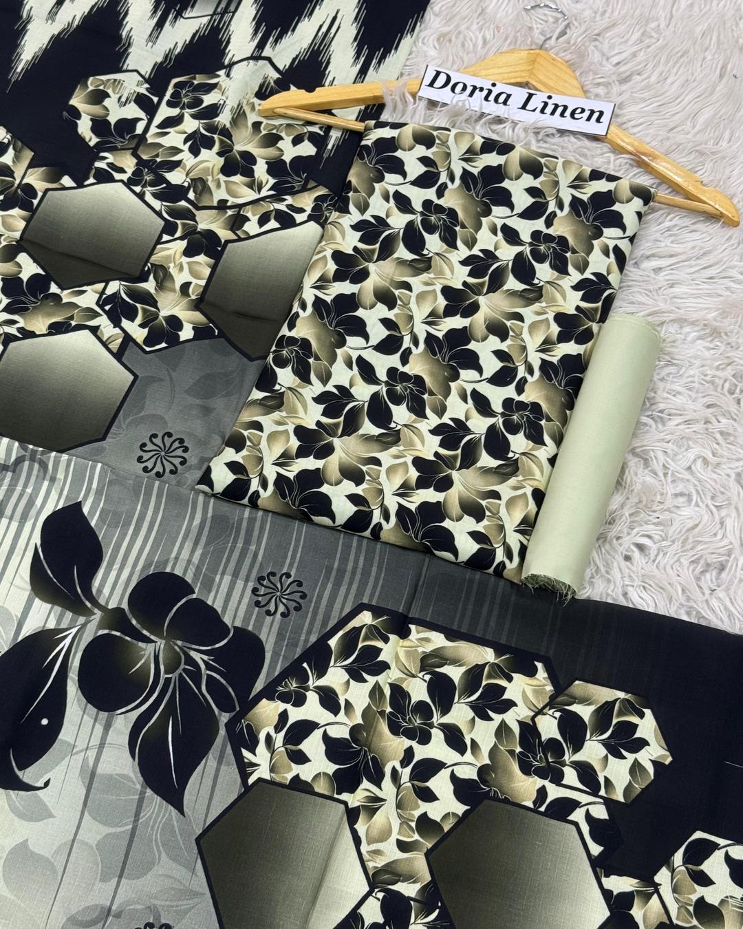 DORIA LINEN Digital Print 3pc Design D01