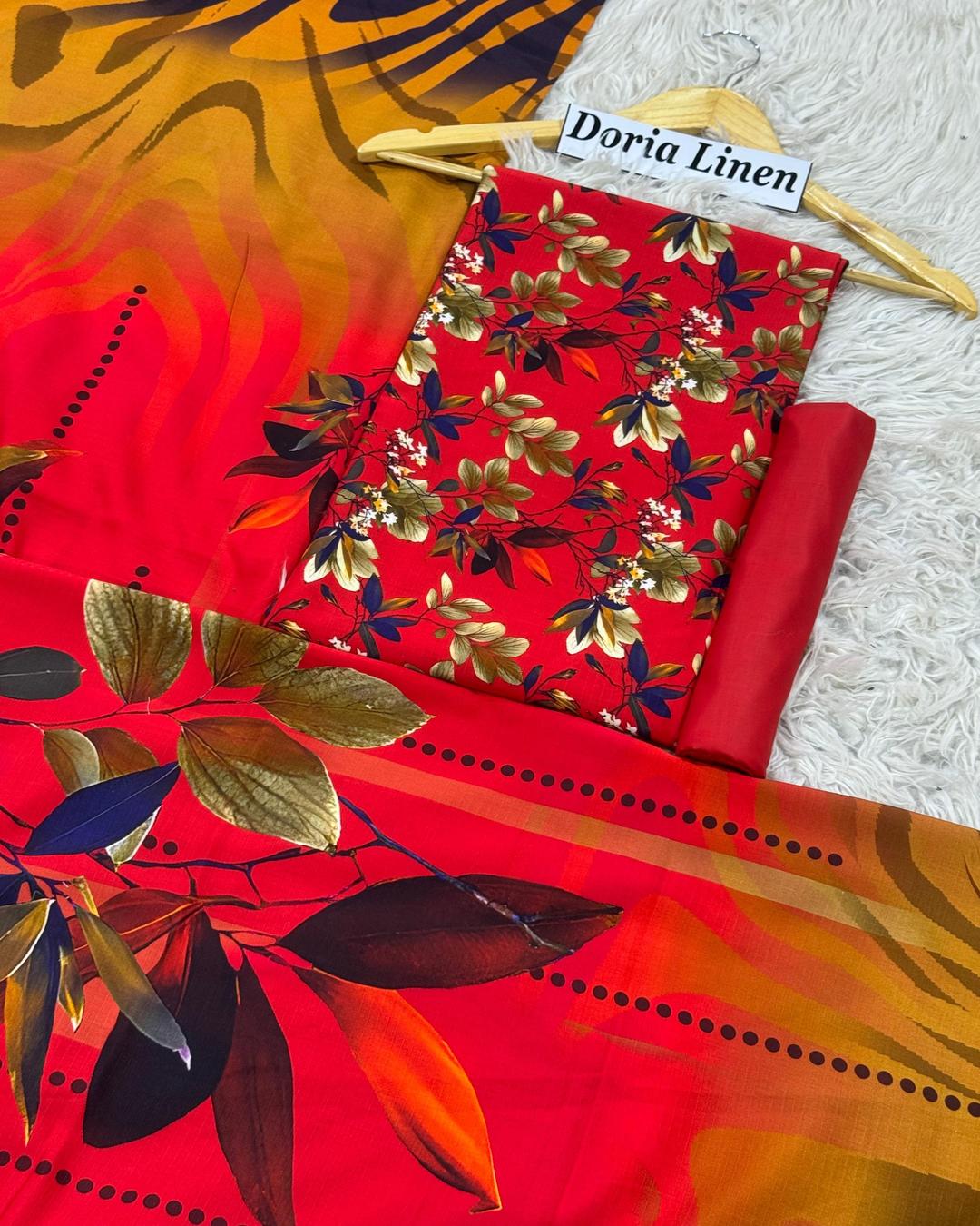 DORIA LINEN Digital Print 3pc Design D08