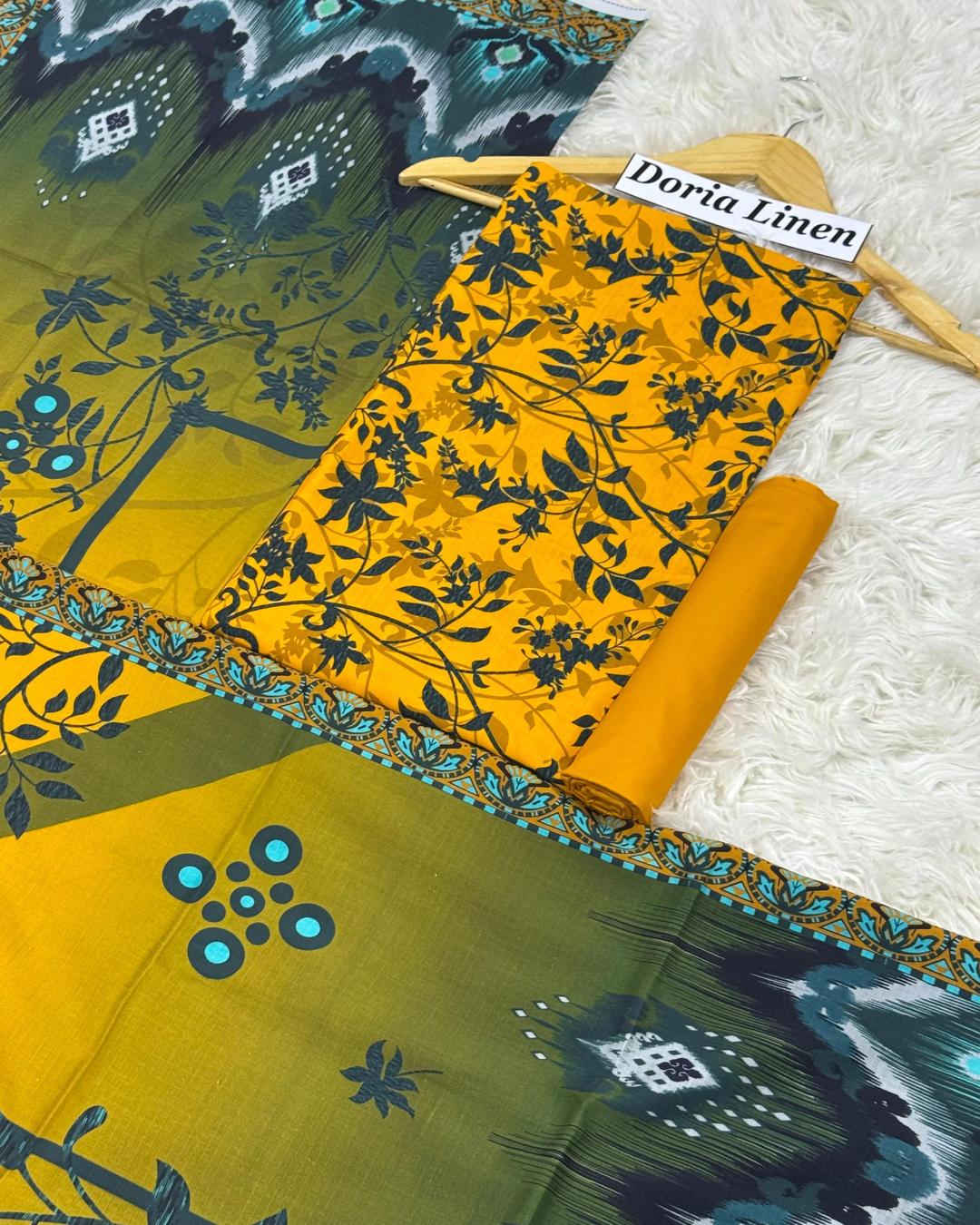 DORIA LINEN Digital Print 3pc Design D23
