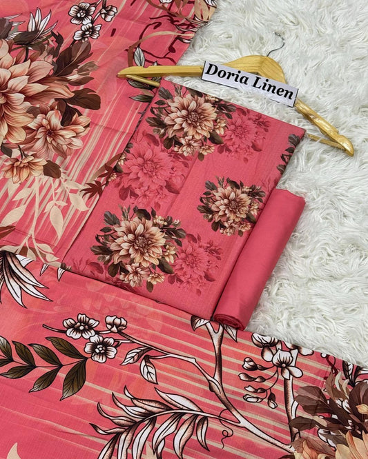 DORIA LINEN Digital Print 3pc Design D24