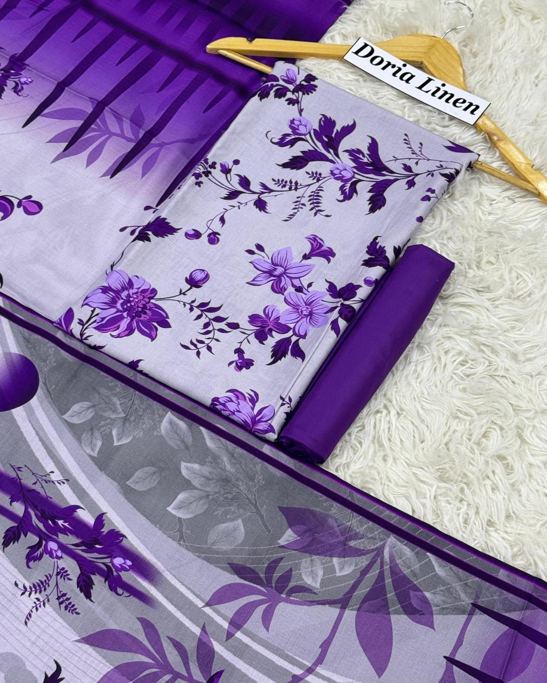 DORIA LINEN Digital Print 3pc Design D25