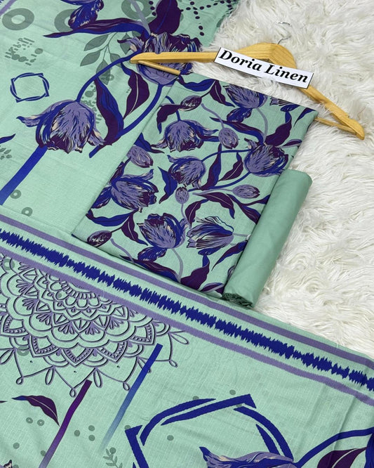 DORIA LINEN Digital Print 3pc Design D27