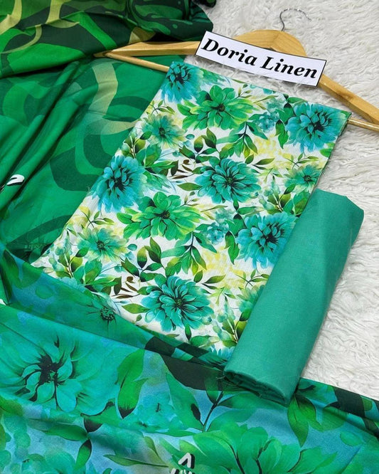 DORIA LINEN Digital Print 3pc Design D32