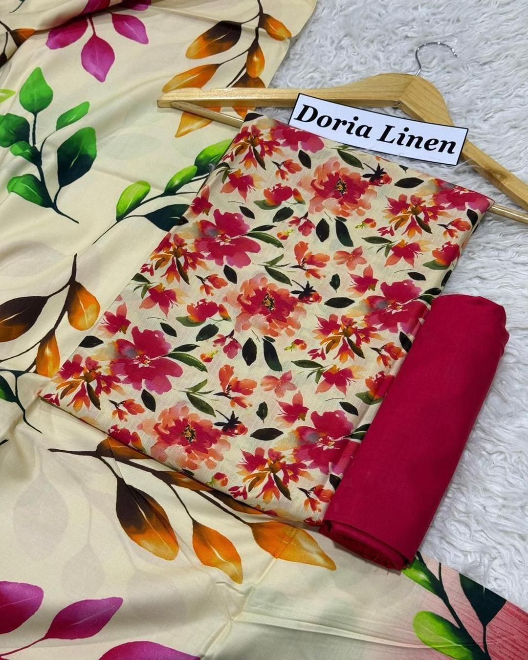 DORIA LINEN Digital Print 3pc Design D34