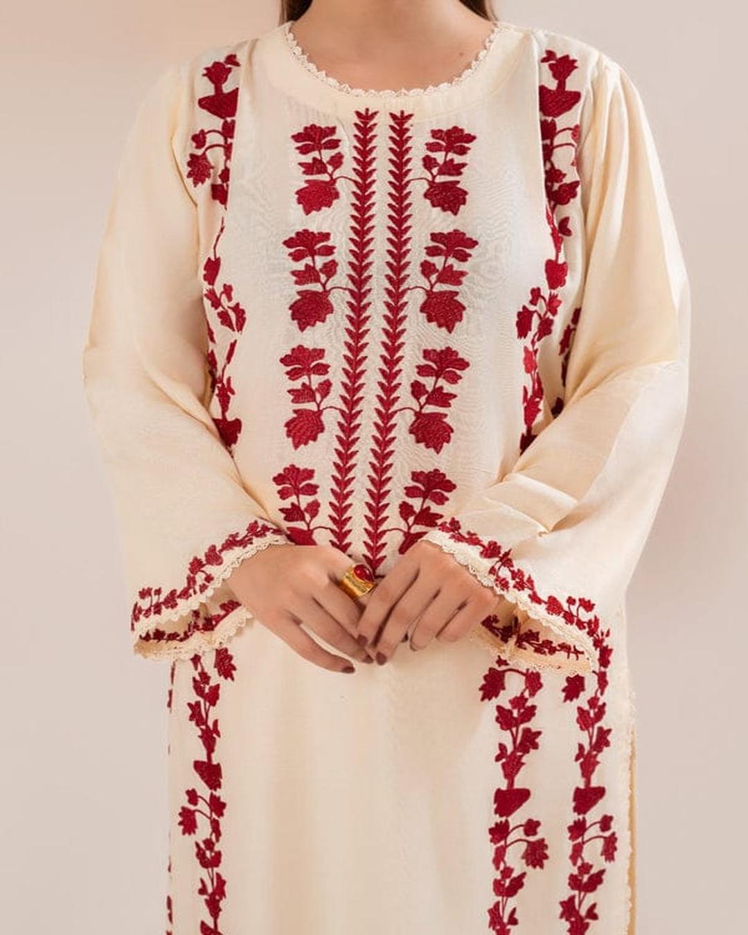 Dhanak 3PC Heavy Embroidered Design D001