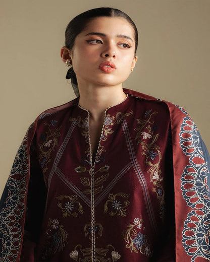 Dhanak 3PC Heavy Embroidered Design D002