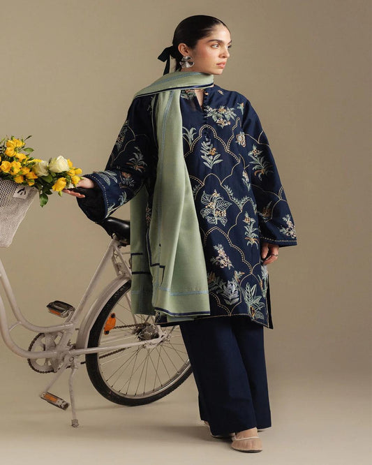 Dhanak 3PC Heavy Embroidered Design D003