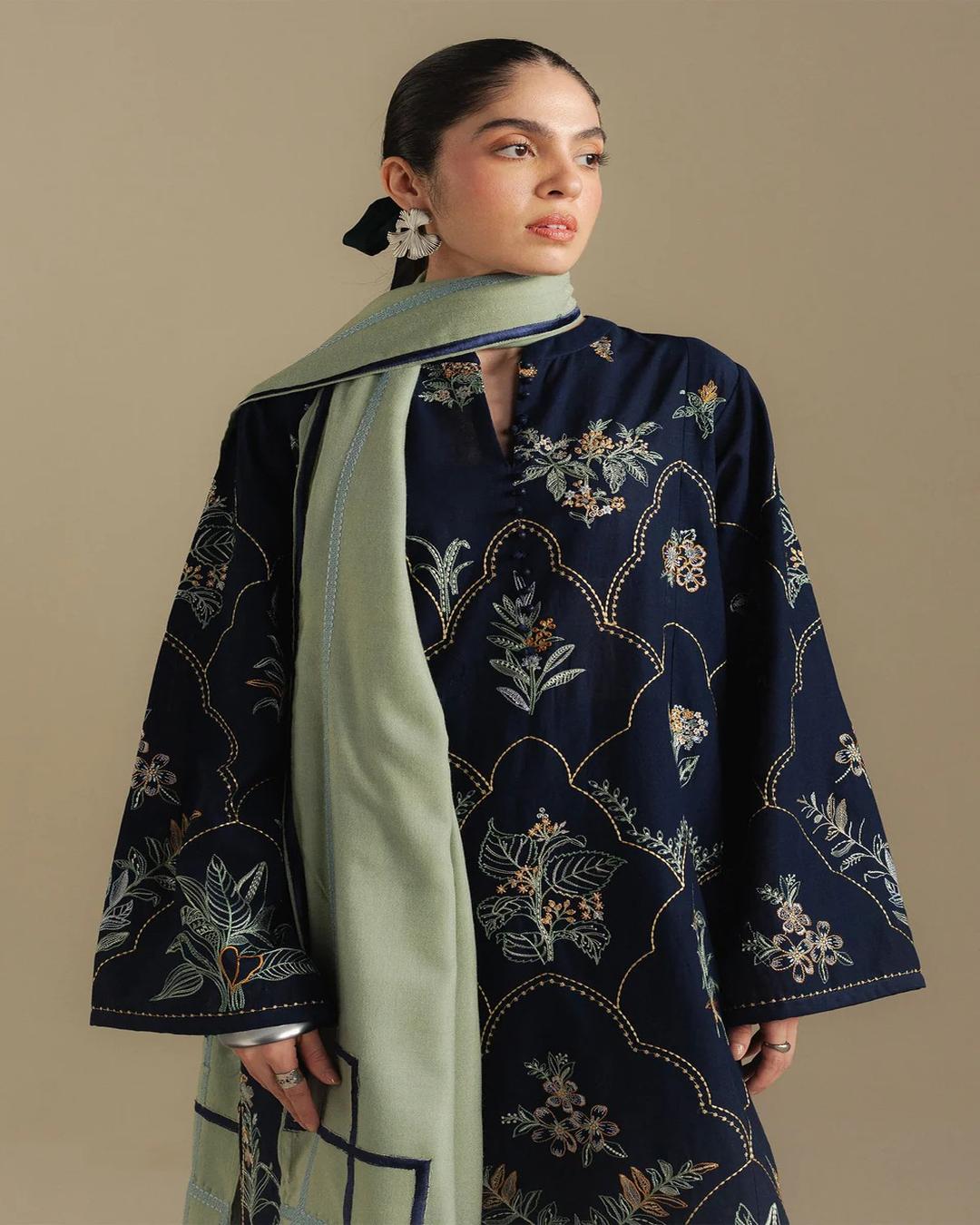 Dhanak 3PC Heavy Embroidered Design D003