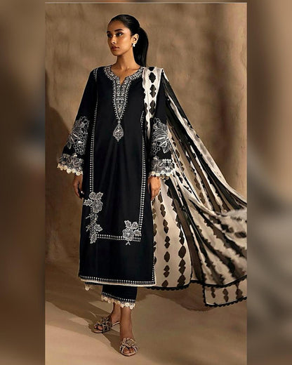 Dhanak 3PC Heavy Embroidered Design D004