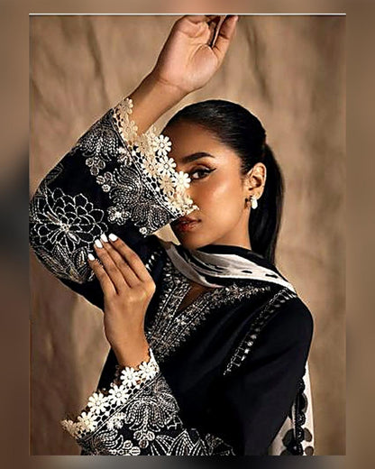 Dhanak 3PC Heavy Embroidered Design D004