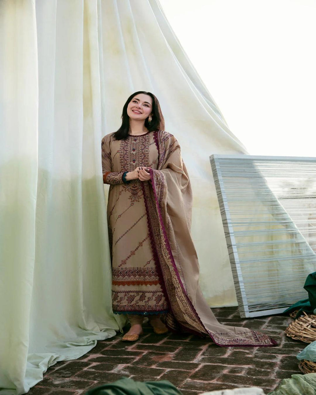 Dhanak 3PC Heavy Embroidered Design D010