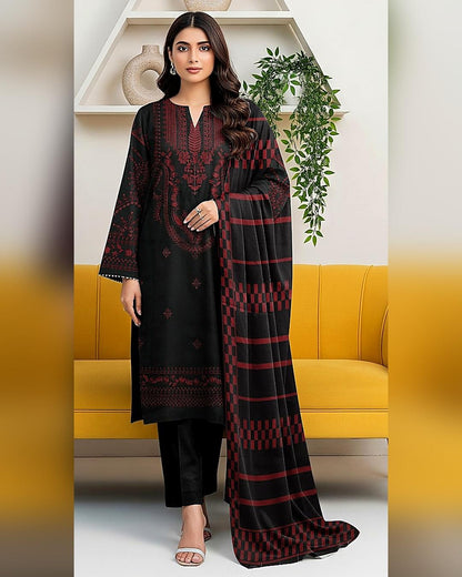 Dhanak 3PC Heavy Embroidered Design D012