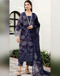 KHADDAR 3pc Full Embroidered Design D001