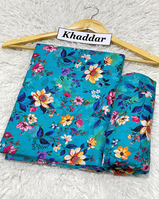 KHADDAR All Over Digital Print 2pc Design D017