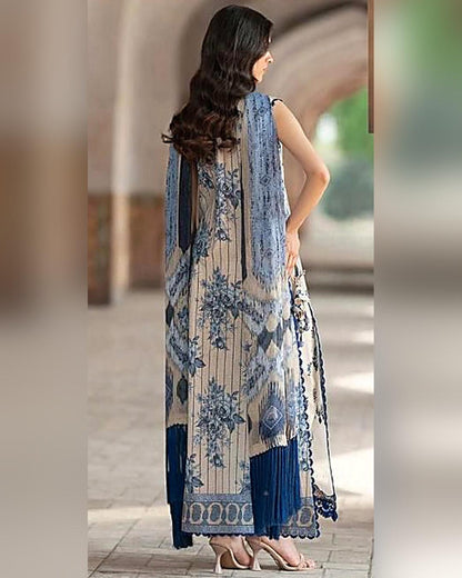 KHADDAR Digital Print 3pc With Patches Design D010