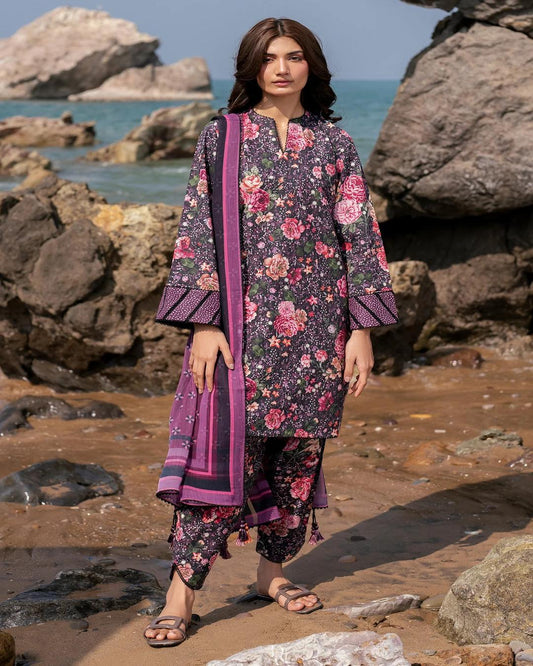 KHADDAR Digital Print 3pc With Patches Design D04