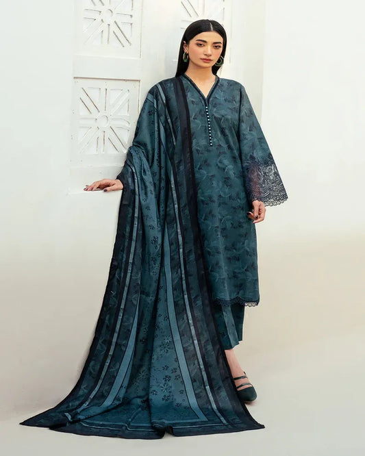 KHADDAR Digital Print 3pc With Patches Design D06