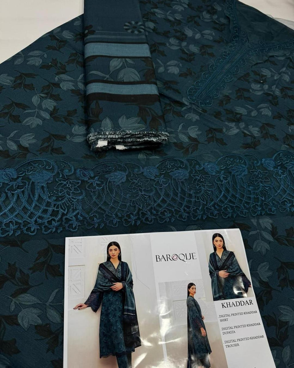 KHADDAR Digital Print 3pc With Patches Design D06