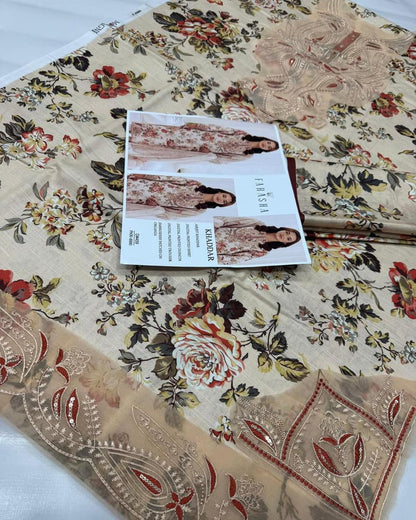 KHADDAR Digital Print 3pc With Patches Design D12