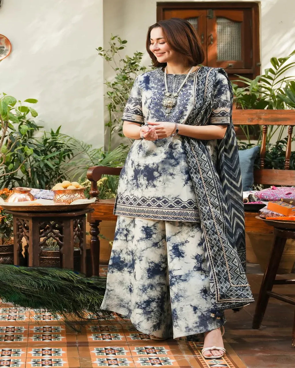 KHADDAR Digital Print 3pc With Patches Design D13